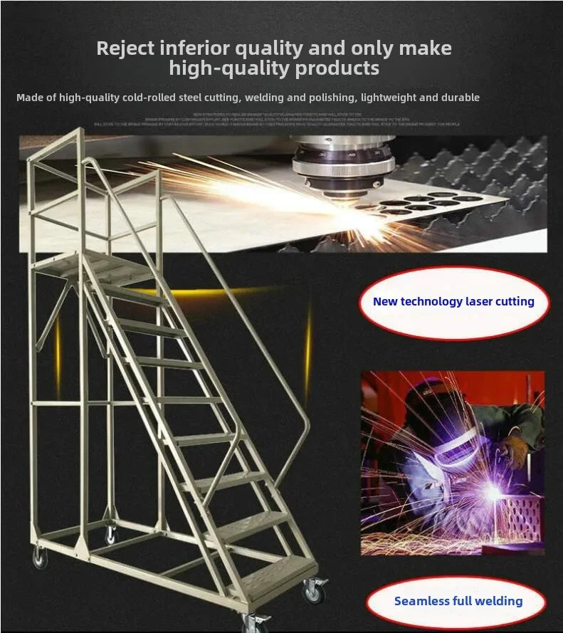 Stable Mobile Platform Step Ladder Supermarket Warehouse Pickup Wheel Ladder Step Climbing Car Home Furniture Climbing Ladder