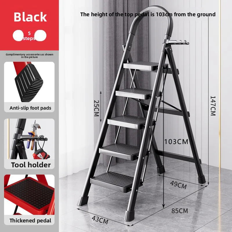 Herringbone ladder Household ladder Folding telescopic multifunctional indoor stairs Thickened climbing ladder Escalator
