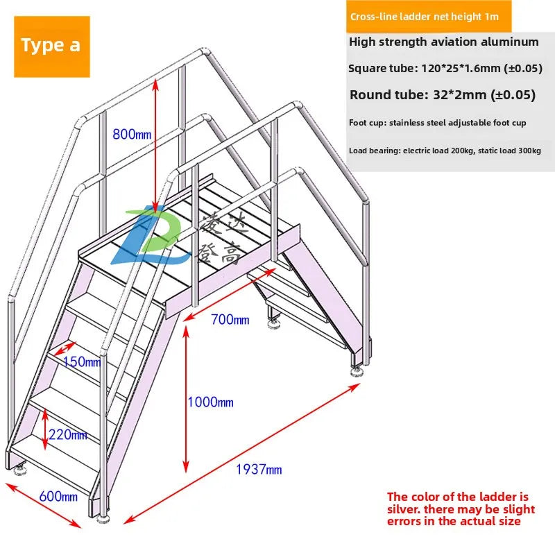 Aluminum alloy welded cross-line ladder Industrial climbing ladder Mobile cross-line ladder Disassembly and assembly