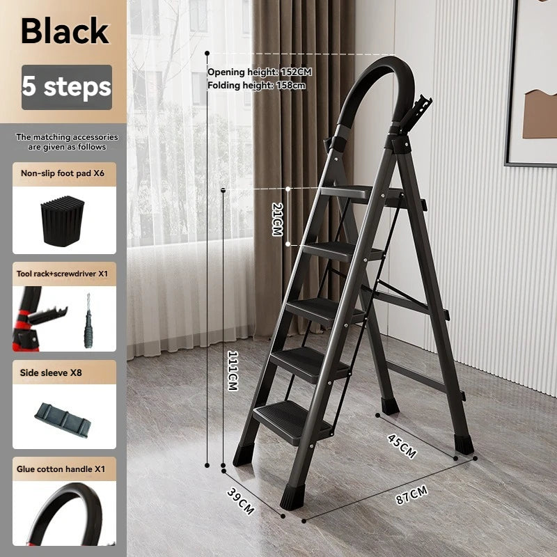 Folding Zigzag Step Ladder - Wide Pedal Indoor