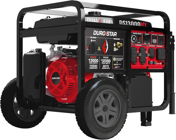 13,000-Watt 500cc Dual Fuel Portable Generator - Gas and Propane, Remote Electric Start, Whole Home Power Backup, Tran