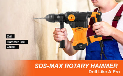 1500W Rotary Hammer Drill 32mm, 4 Modes - Corded