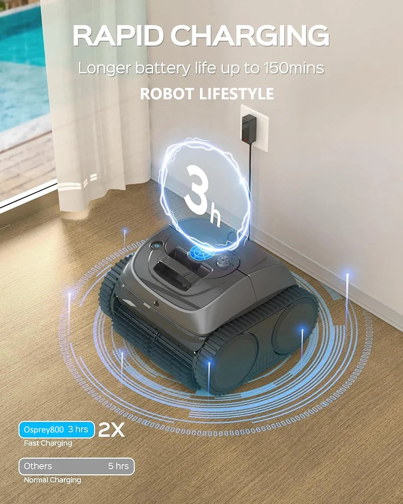 Cordless Robot Swimming Pool Vacuum Cleaner WYBOT C1 OS800 APP Control Ultra Stronger Suction 4600mAh 120mins Running Time