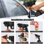 300W 30Bar Cordless High Pressure Car Washer Spray Water Gun 12000mAh Battery Foam Generator Car Washing Machine for Home
