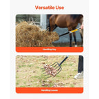 5 Tines Garden Fork Fiberglass Handle 57 in Digging Spading Pitchfork Heavy Duty