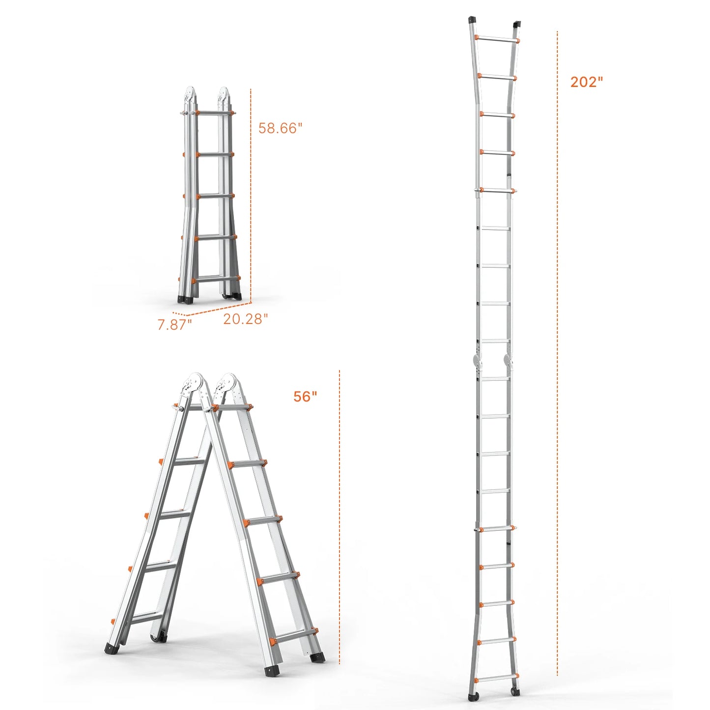 Compact A-Frame Aluminum Extension Ladder - RV