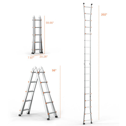 Compact A-Frame Aluminum Extension Ladder - RV