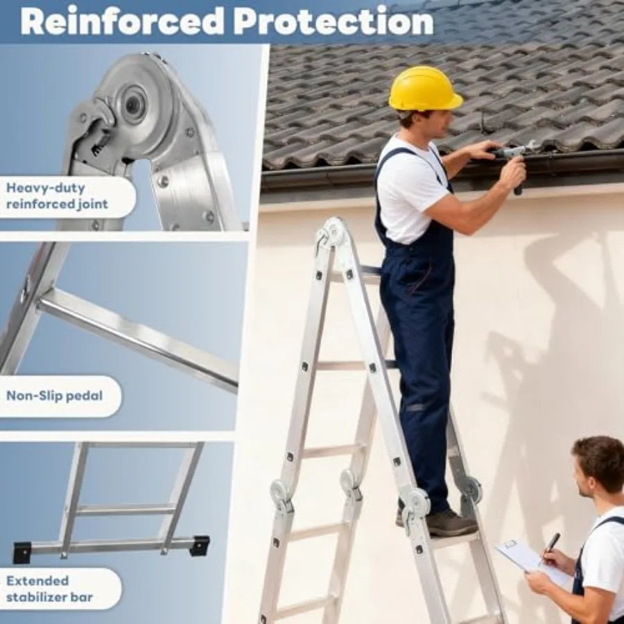 7-in-1 Aluminum Folding Ladder Heavy Duty - Home & RV