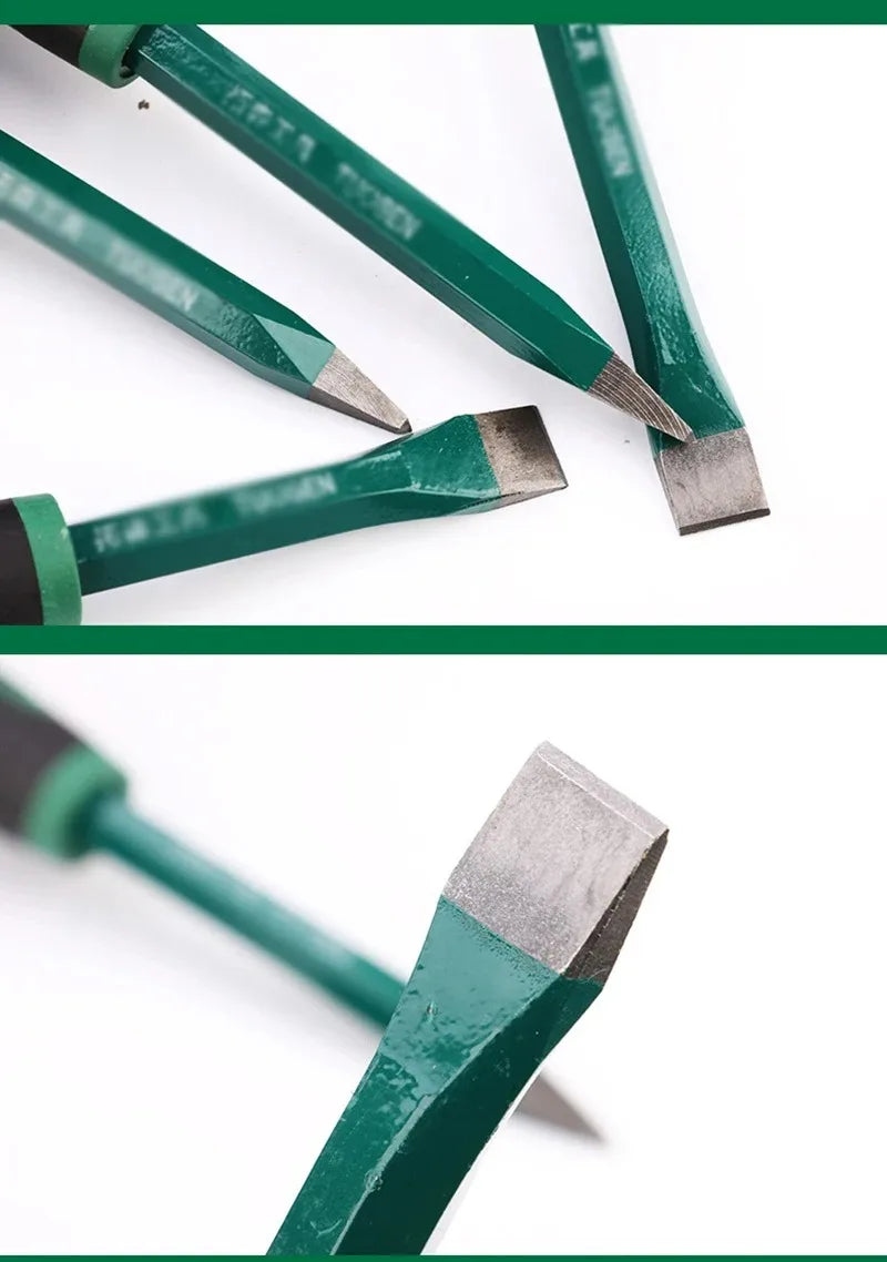 Stone chisel 250/300 long steel chisel chopper with rubber sleeve flat head flat chisel masonry chisel