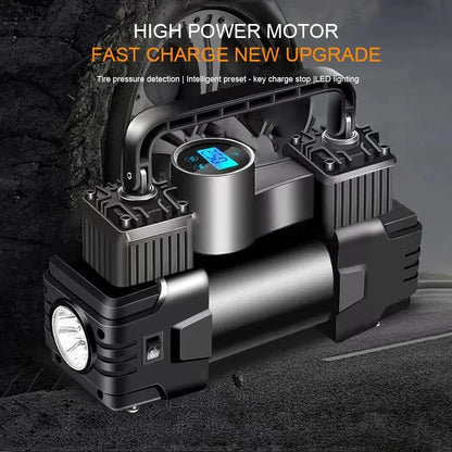 12V 150 PSI Dual Cylinder Tire Inflator Air Compressor