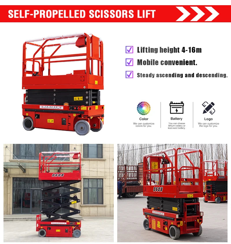 6m 8m 10m 12m 14m Aerial Work Platform Full Automatic Lift Portable Electric Scissor Lifts Table For Indoor Use