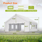 20x20FT Party Tent with 2 Storage Bags & Removable Sidewalls, Outdoor Canopy for Wedding, BBQ, Camping, Commercial Use