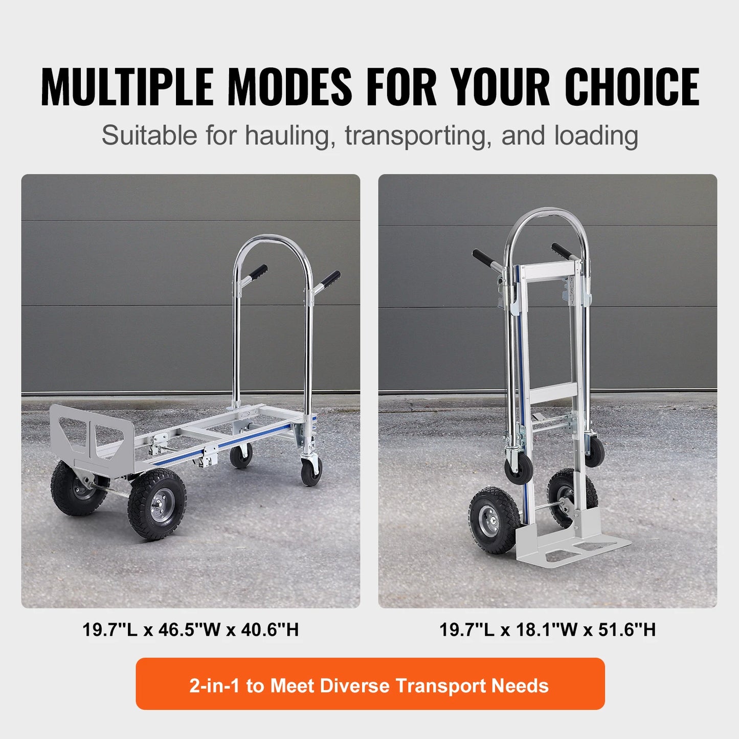 Industrial Folding Hand Truck Aluminum - Collapsible Cart
