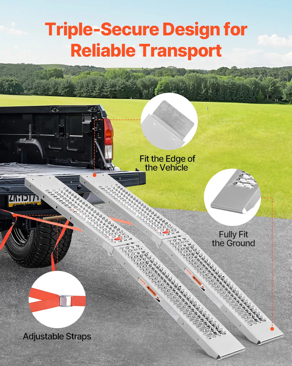 Heavy-Duty Steel Loading Ramps 1000 lbs (Pair)