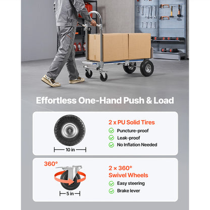 2-in-1 Convertible Hand Truck Dolly 1000 lbs
