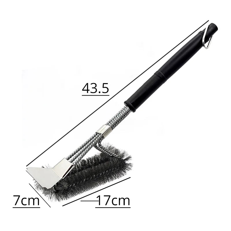 Safe Grill Brush - Bristle Free BBQ Grill Brush - Rust Resistant Stainless Steel Barbecue Cleaner - Great Grilling Accessories