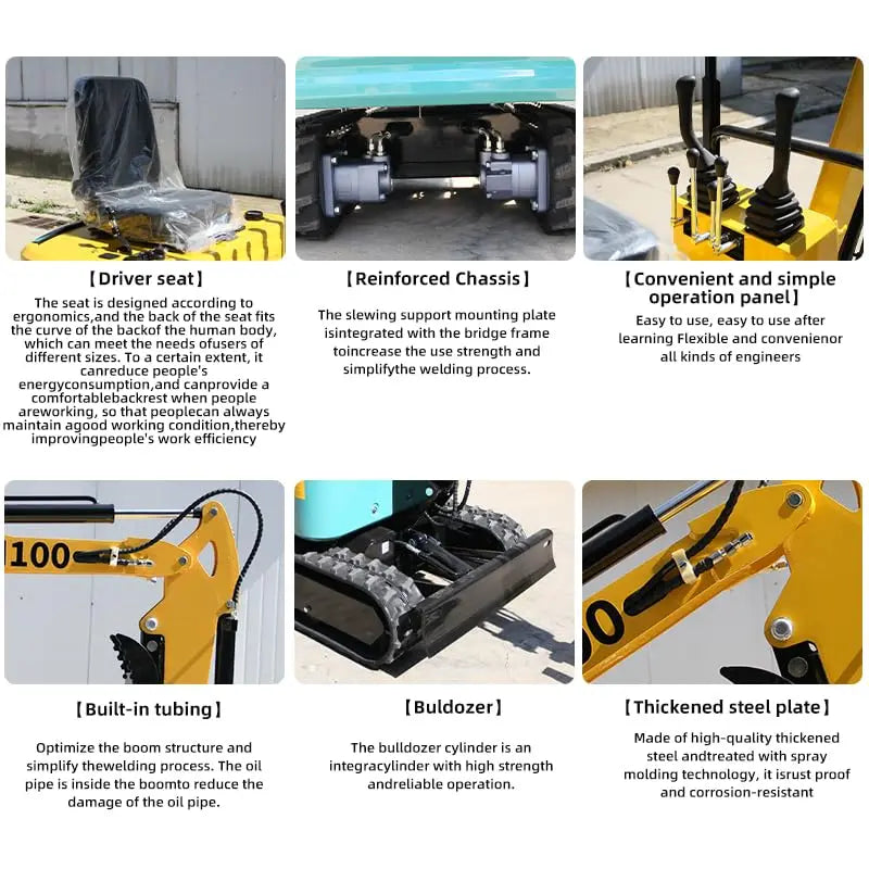 13.5hp 1 Ton Mini Excavator Trench Digger with Ceiling,Mechanical Thumb clamp, CE/EPA/EURO5 compliance certificates
