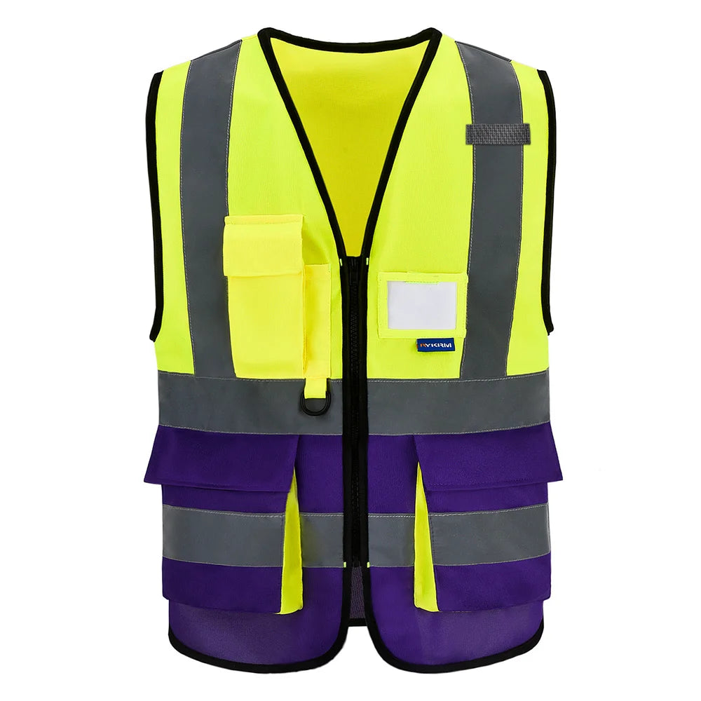 Hi-Vis Reflective Vest with Zip Pocket - Custom Logo