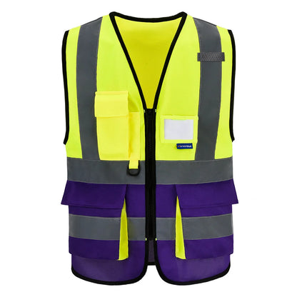Hi-Vis Reflective Vest with Zip Pocket - Custom Logo