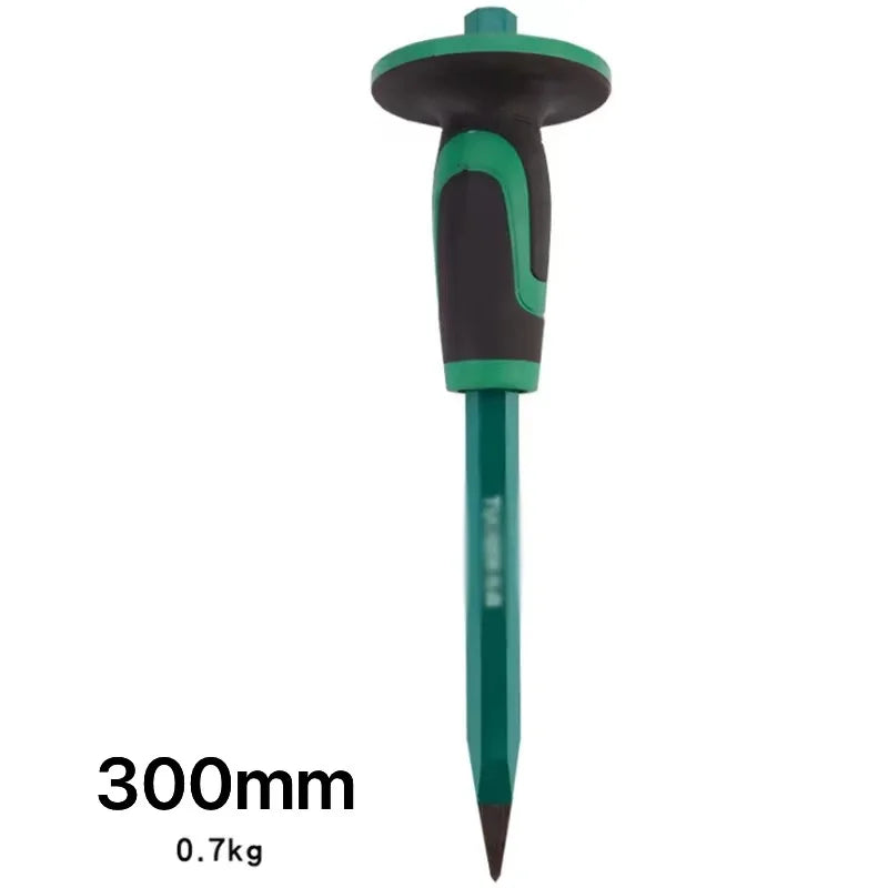 Stone chisel 250/300 long steel chisel chopper with rubber sleeve flat head flat chisel masonry chisel