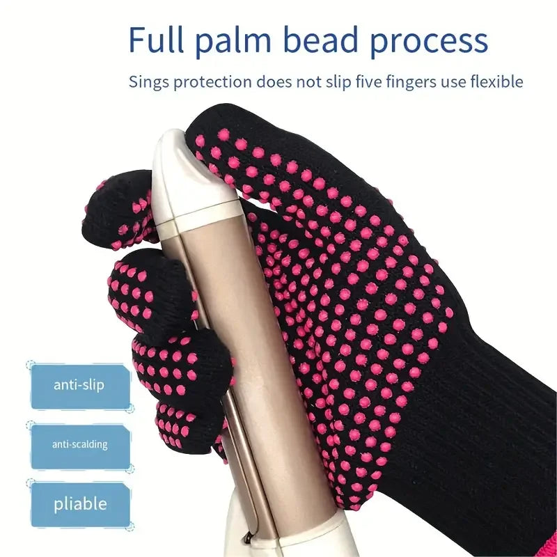 1 Pair Barbecue Anti-scald Gloves Heat Resistant BBQ Oven Gloves Kitchen Fireproof Anti-slip Gloves For Kitchen, Grill, Camping