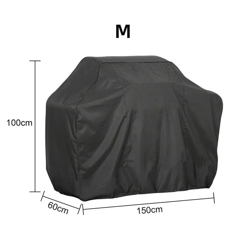 Black Waterproof BBQ Cover Outdoor Barbecue Protection Heavy Duty Anti Dust Rain Barbeque Gas Grill Protective Cover SKFJ001