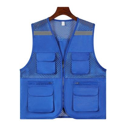 Thin Mesh Multi-Pocket Vest - Camping & Fishing