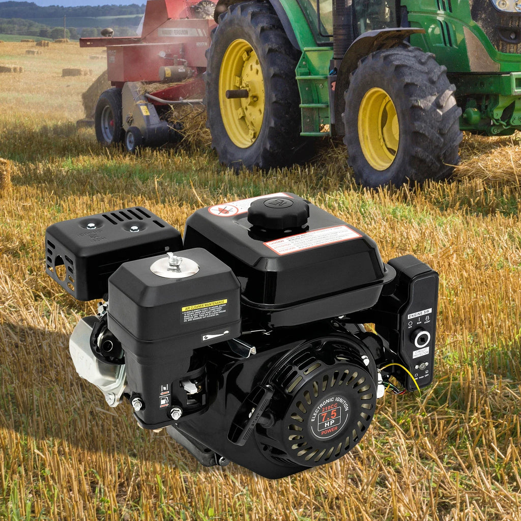 7.5HP 210cc 4-Stroke Petrol Engine With Electric Start Engine Single Cylinder for Compressor Scarifier Lawnmower Go Kart