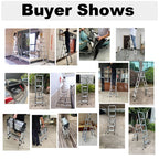 4/5/6 Step Folding Extension Ladder, Aluminum Portable Compact Safety Loft Ladders, 330 LBS Max Load, EN131