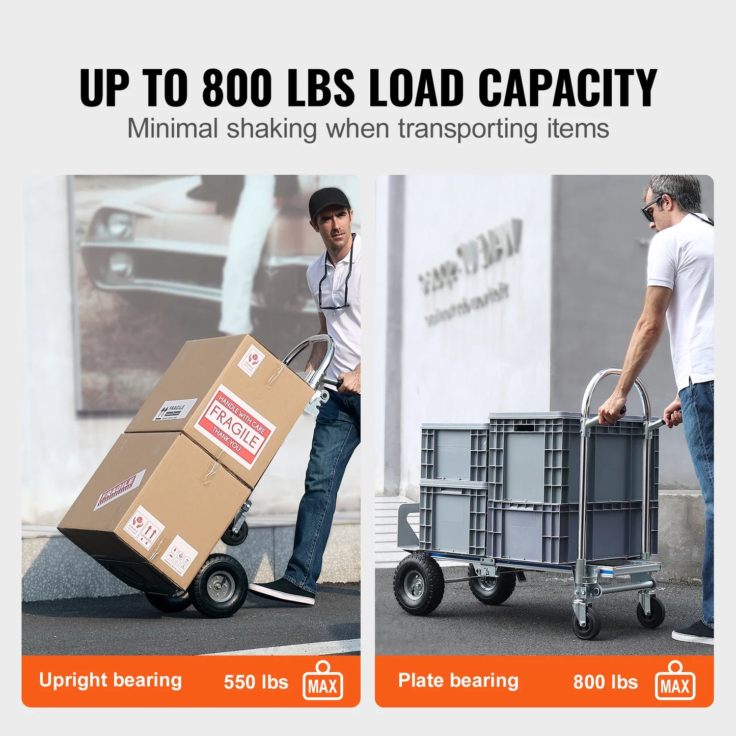 Industrial Folding Hand Truck Aluminum - Collapsible Cart
