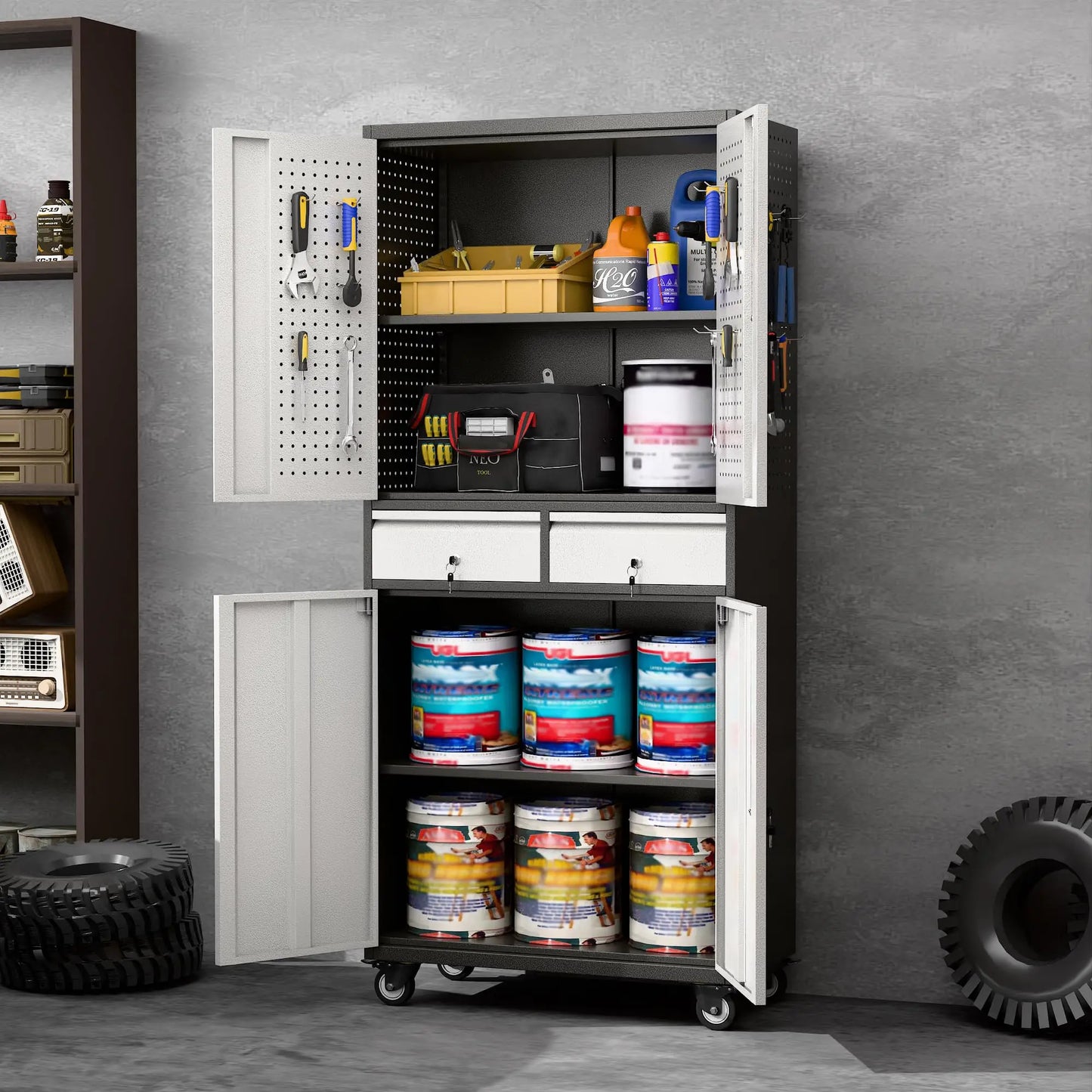 Metal Garage Storage Cabinet with Locking Shelves