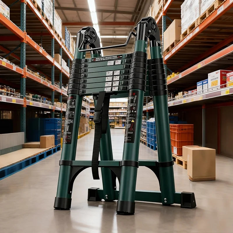 Portable Aluminum Telescopic Ladder - Anti-Shock