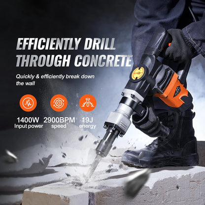 1400W Electric Jack Hammer 2900 BPM Concrete Breaker