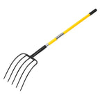 5 Tines Garden Fork Fiberglass Handle 57 in Digging Spading Pitchfork Heavy Duty