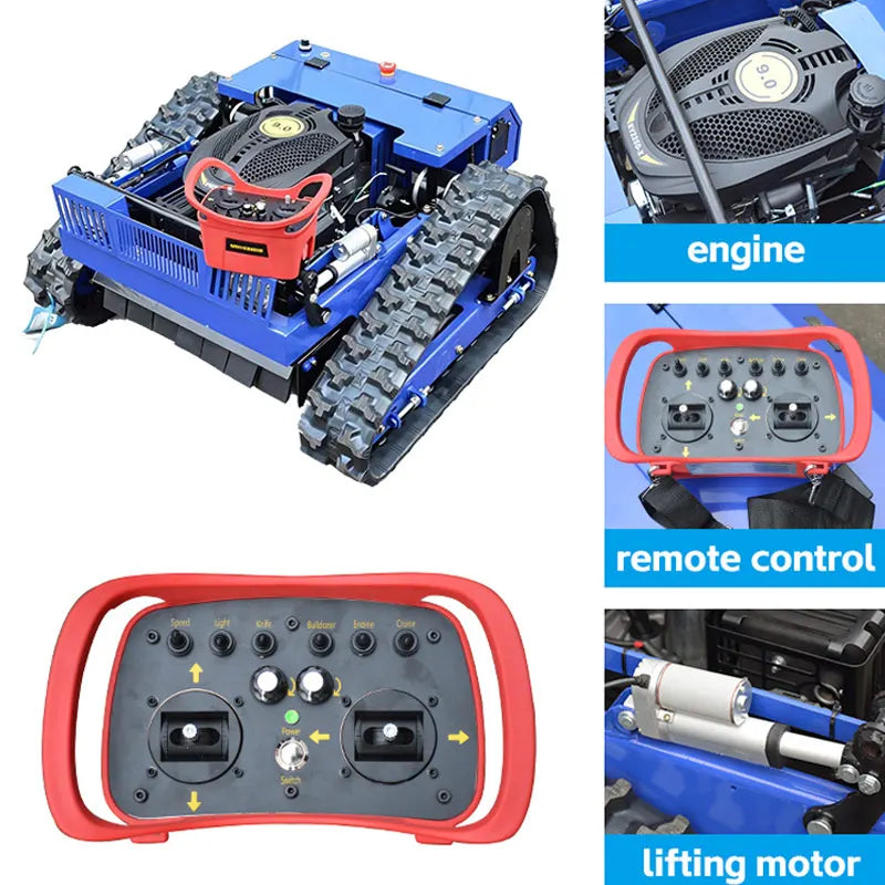 Wireless Remote Control Mower Robot Lawn Mower,All-Terrain Robotic Grass Cutter