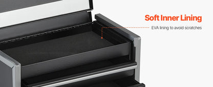 Portable Metal Tool Box with 3 Drawers