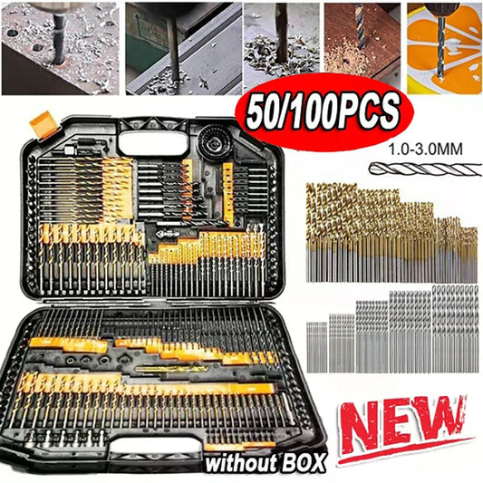 Titanium Coated HSS Drill Bit Set (50/100 Pcs)
