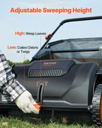 Push Lawn Sweeper,21-inch Leaf & Grass Collector,Strong Rubber Wheels & Heavy Duty Thickened Steel Durable to Use