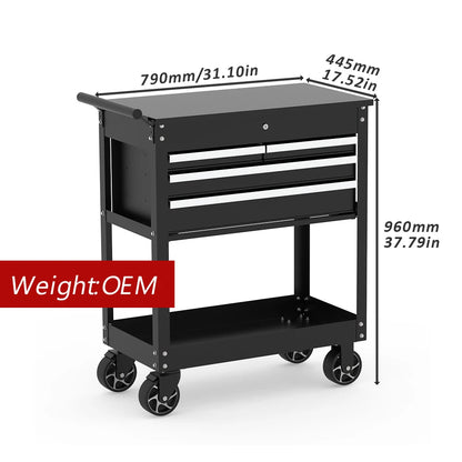 7-Drawer Mechanic Tool Cabinet with Wheels - Red/Black