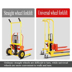 Folding mobile stacker manual forklift hydraulic transporter lifting platform truck loading and unloading household