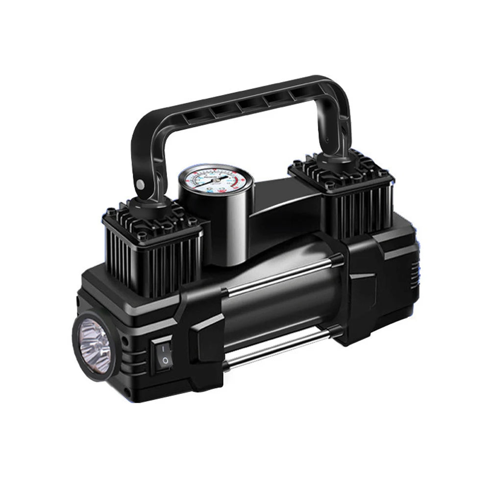 Mini 12V Car Air Compressor 150 PSI Dual Cylinder