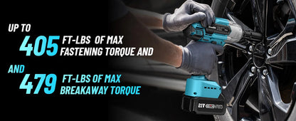 Cordless Impact Wrench 650Nm 1/2" with 2 Batteries