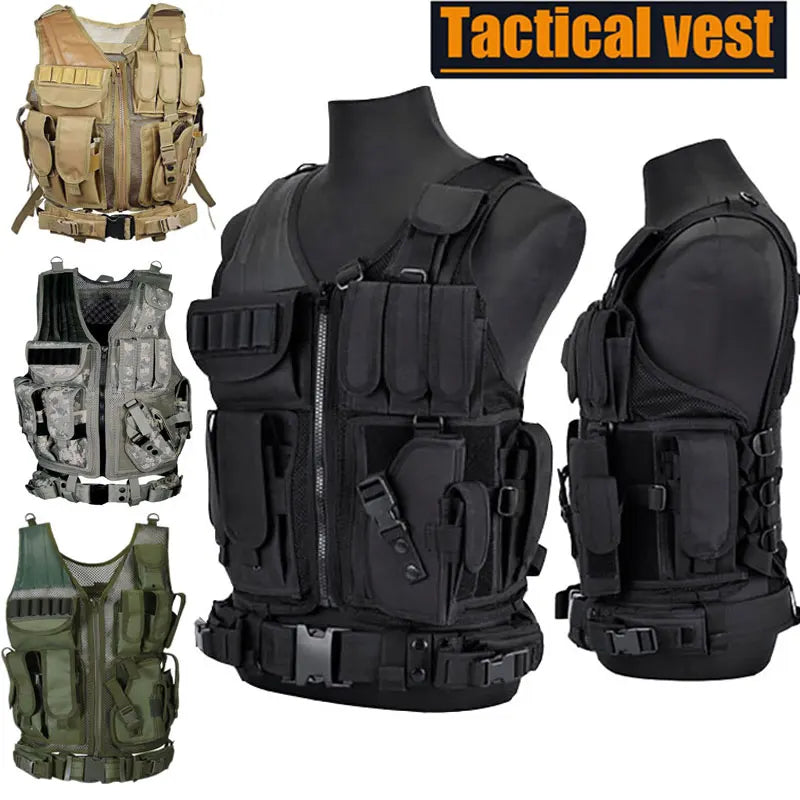 Multi-Pocket SWAT Tactical Vest - Jungle Combat