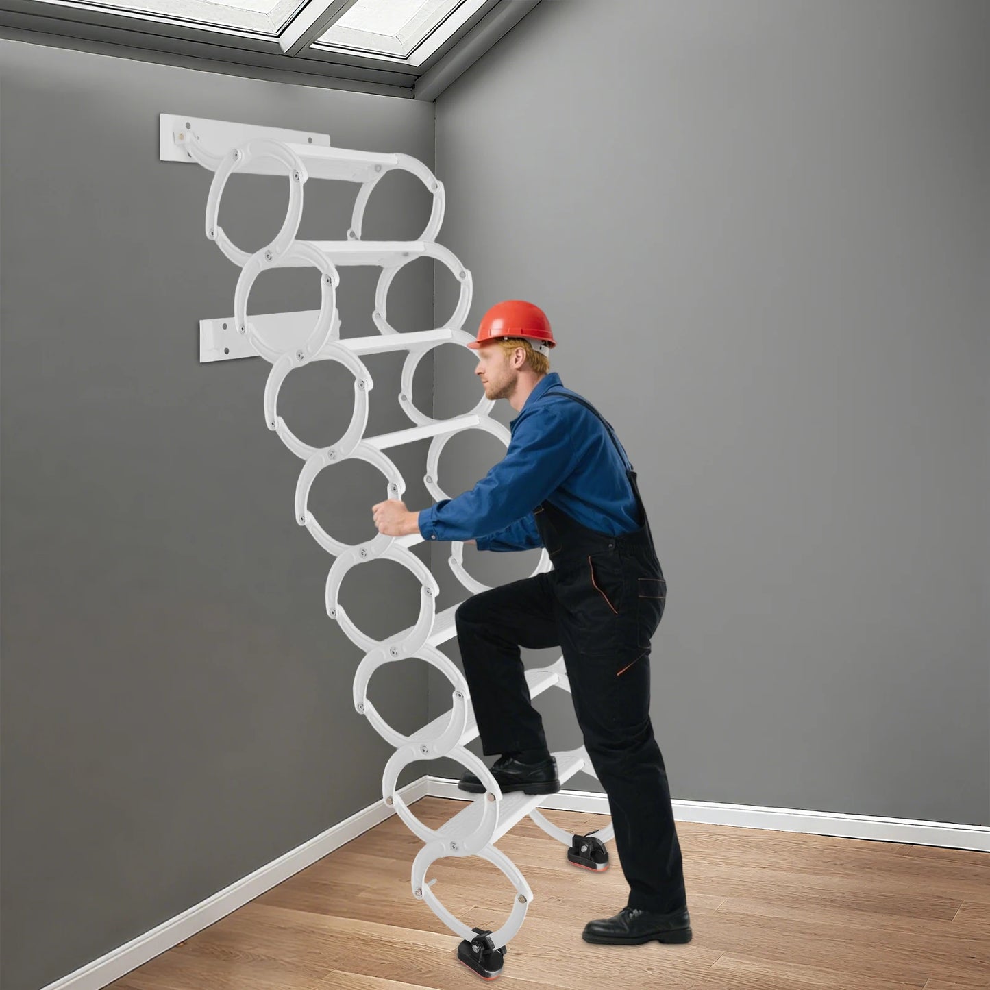 Wall Mounted Pull-Down Attic Ladder 6/7/8 Steps