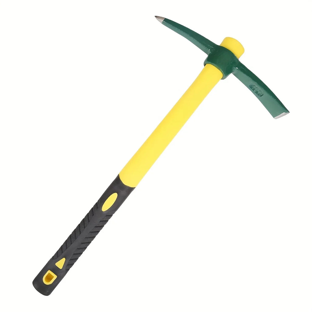 1pc, Forged Weeding Garden Pick Axe With Fiberglass Handle For Loosening Soil, Gardening, Camping Or Prospecting