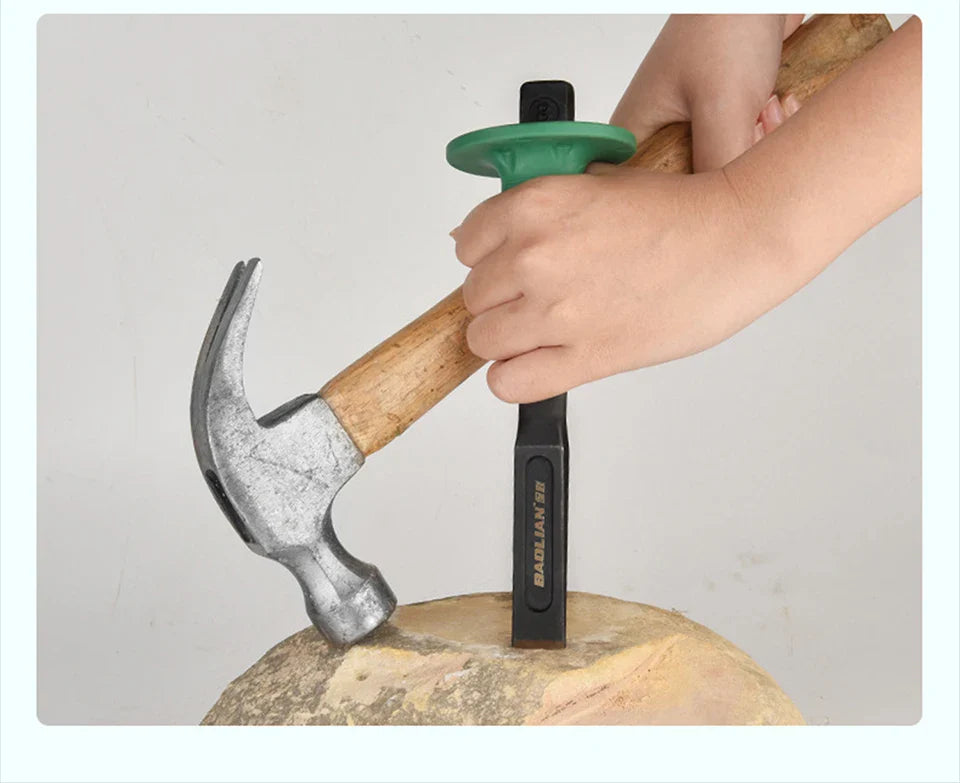 6/8/10/12 Inch Chrome Vanadium Steel Stone Flat Chisel With Hand Guard Construction Cement Masonry Concrete Engraving Cut Tool