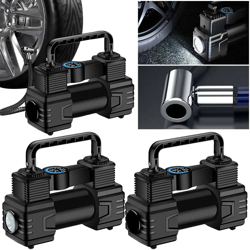12V Car Tire Inflator with Digital Display & LED