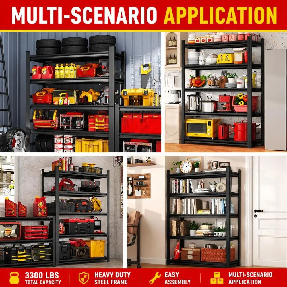 4-Tier Garage Storage Shelves 2500 lbs - Heavy Duty