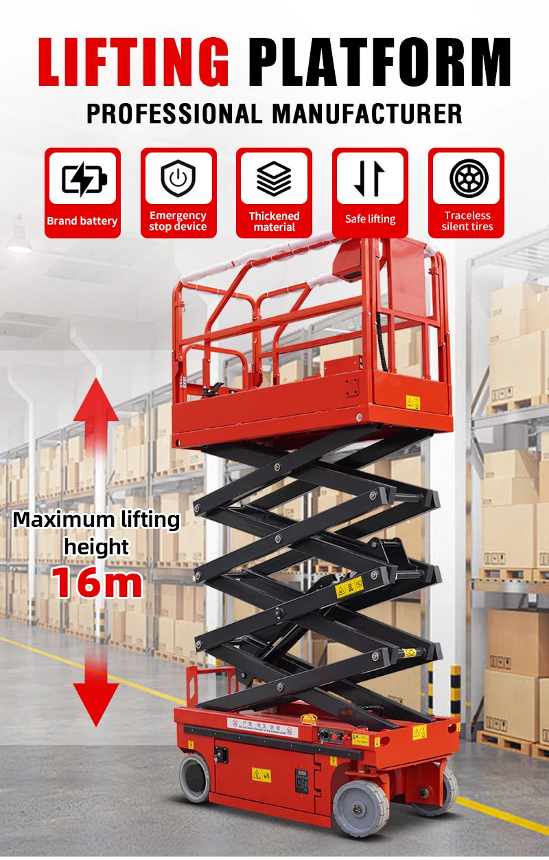 6m 8m 10m 12m 14m Aerial Work Platform Full Automatic Lift Portable Electric Scissor Lifts Table For Indoor Use