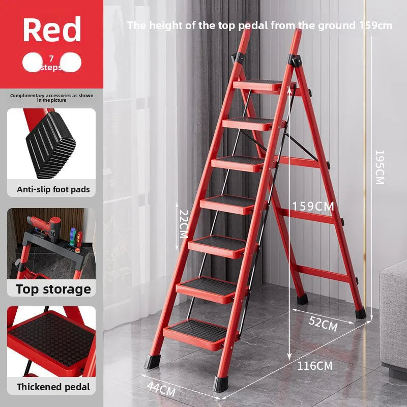 Herringbone ladder Household ladder Folding telescopic multifunctional indoor stairs Thickened climbing ladder Escalator